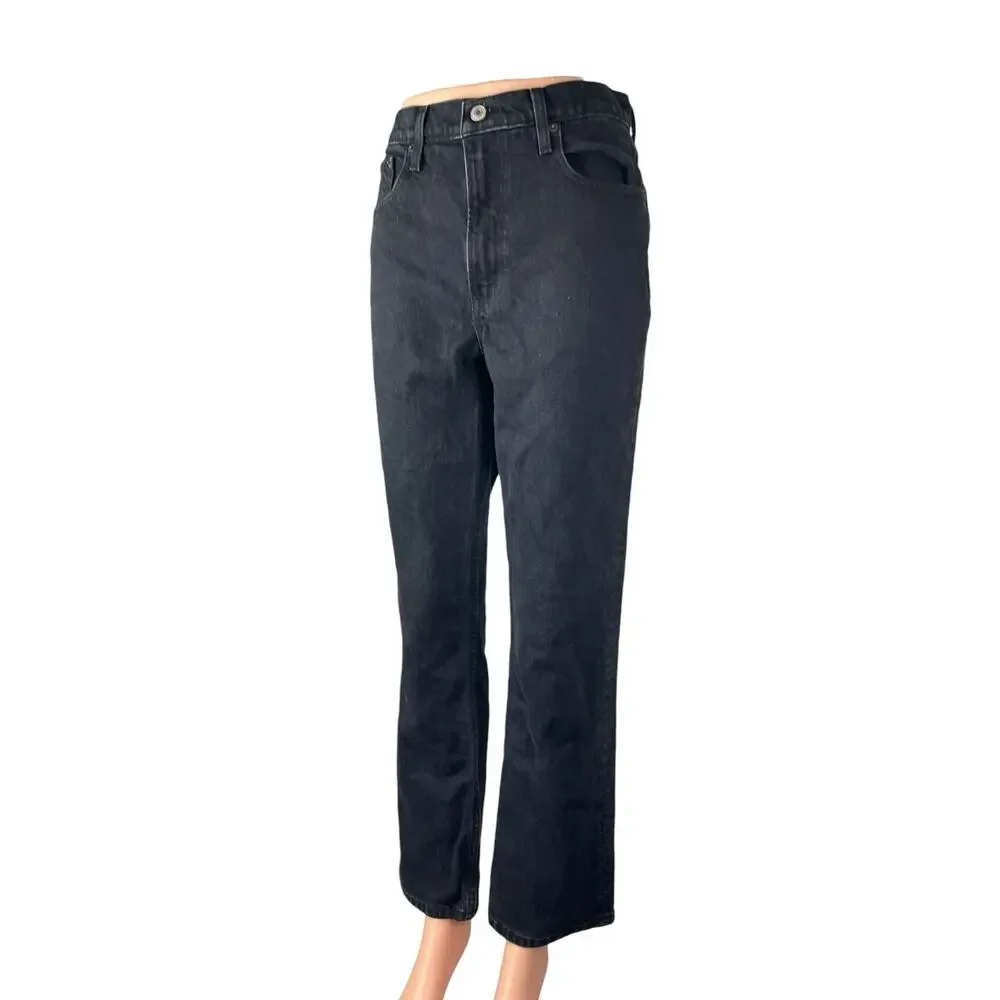 Abercrombie & Fitch Women's Black Ultra High Rise Straight Denim Jeans Pants 2